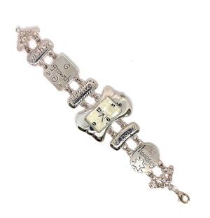 Silver Metal Ladies Watch Mother of Pearl Face Bracelet Watch #1178